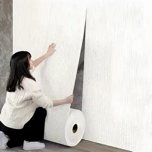 Self-Adhesive 3D Foam Wallpaper Roll, Cultural Design, Easy Clean & Cut, Peel & Stick Wall Panel for Living Room Decor