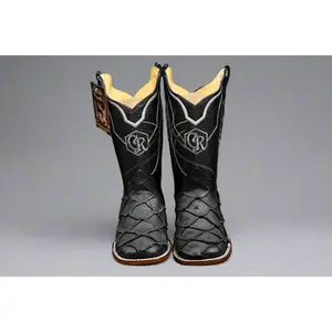 Colunga Ranch Pro Rodeo Boots – Black Print Cowboy Boots