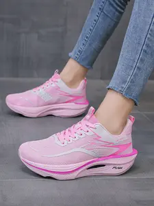 Women's Lightweight Outdoor Running Shoes, Comfortable Patchwork Training Sneakers, Casual Medium Width Rubber Sole, All Seasons