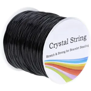 Stretchy String for Bracelets, 0.8 mm Black Elastic String Bracelet Cord  Bead Thread for Bracelets, Necklaces, Beading and  Making