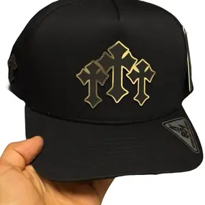 Crosses Black Snapback Hat for Men - Adjustable Strap & Sturdy Brim - Hand Wash Only - Unique crosses Emblem Design - Comfortable & Durable Fashion Accessory