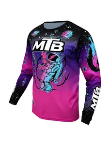 Men's professional mountain bike riding long sleeved top, 2026 BMX downhill racing suit, MTB off-road motorcycle breathable T-shirt outdoor fitness sportswear, suitable for outdoor sports and training, fitness downhill DH clothing