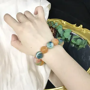 Morandi Colorful Agate Bracelet, Natural Candy Agate Healing Crystal