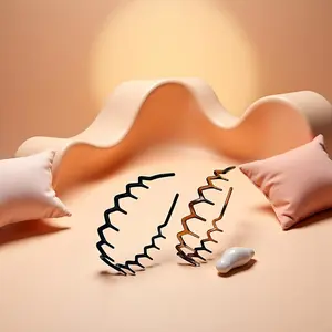 2Pcs Zigzag Headband Headband with Teeth Tooth for Women Girls Plastic Wavy Comb Zig Zag Black Plastic Tooth Hair Comb Hair Accessories