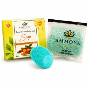 Turmeric & Kojic Acid Cleansing Bundle | FREE Net Sponge + Face Scrubber