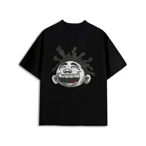 Smiley Face Splash T-Shirt men Womens black casual t-shirt summer and spring season For summer Casual Daily Wear Regular fit, everyday comfort, relaxed and urban style Spring and summer outdoor wear Father's Day gift