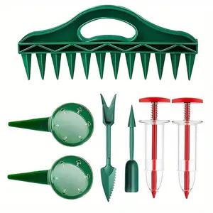 7pcs Garden Seeder Set Garden Tools Garden Supplies 12 Hole Soil Puncher Seed Dispenser Tool Kit for Fast Sowing