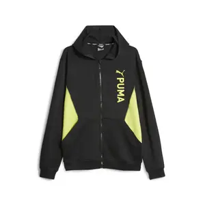 PUMA Mens Fit Double Knit Hoodie Training Casual Outerwear Casual Moisture Wicking - Black