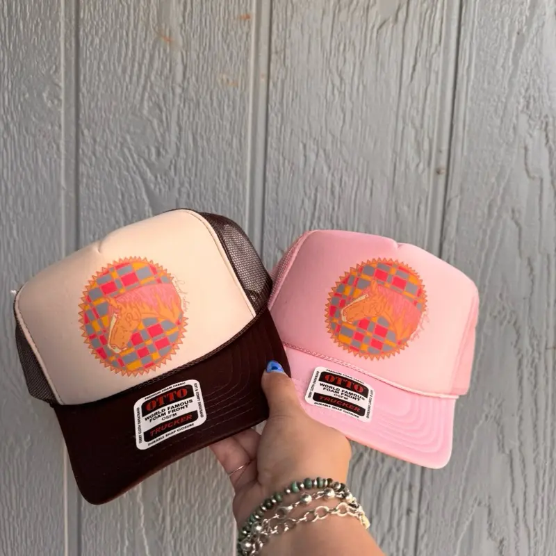 Plaid pony trucker hat Plaid pony trucker hat