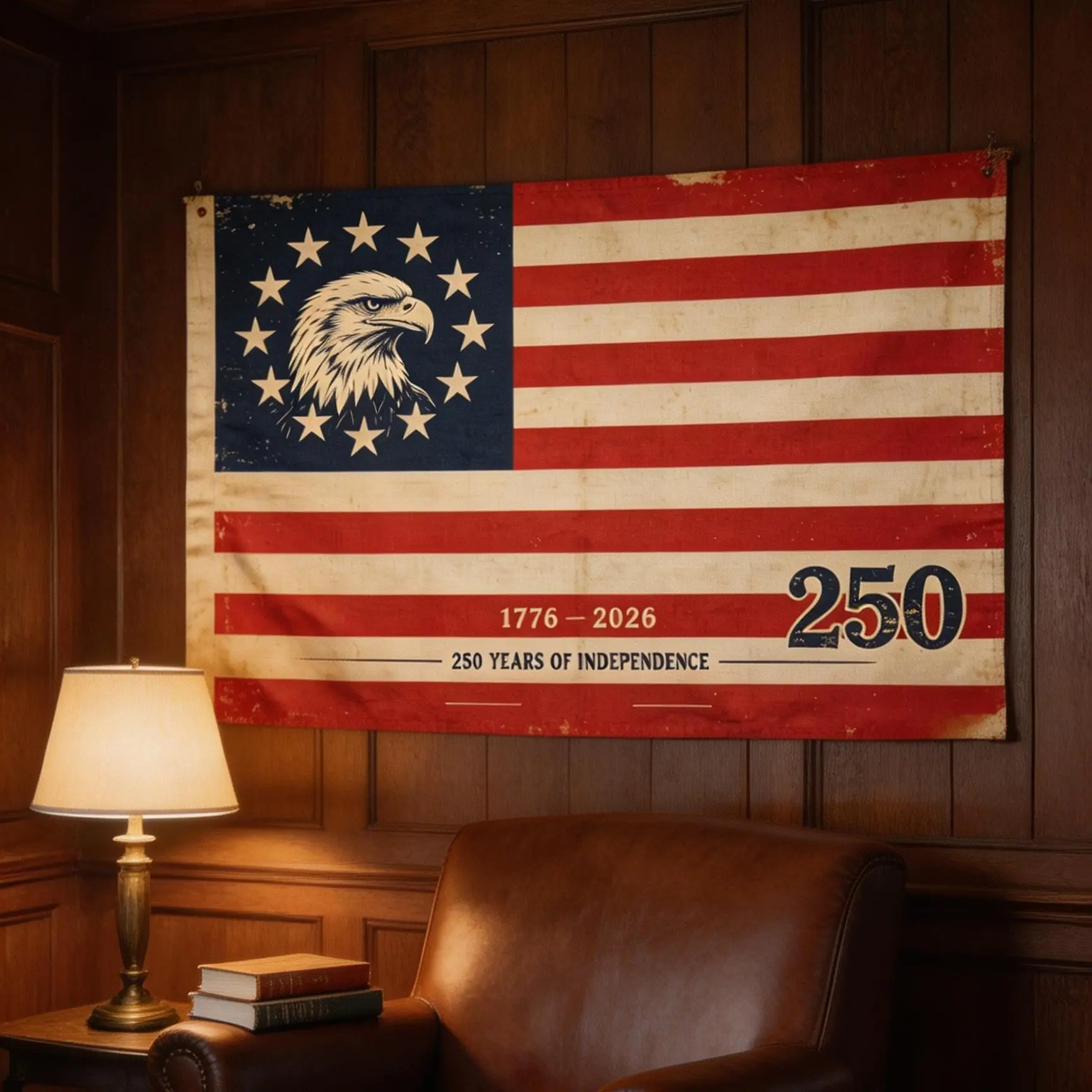 Distressed Vintage Freedom Decor Banner For Backyard