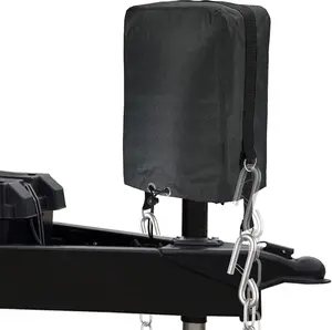 RV Electric Tongue Jack Cover with D Rings, 600D Universal Trailer Jack Protective Black Cover for Outside RV Parts RV Accessories