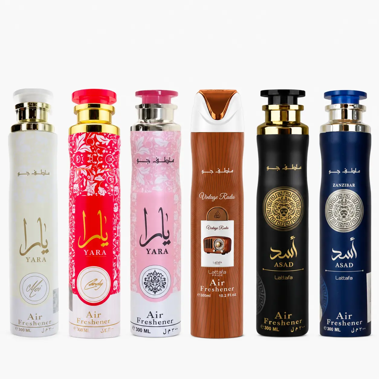 Yara moi Air Freshener + Yara Candy Air Freshener + Yara Air Freshener + Vintage Radio Air Freshener + Asad Air Freshener + Asad Zanzibar Air Freshener