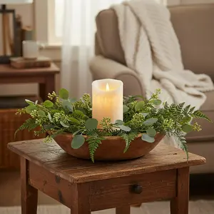 Moving Flame Pillar Candle Christmas White 3×6