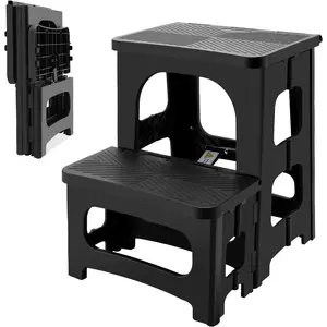Folding 2-Step Stool for Adults, Non-Slip Collapsible Footstool for  , Portable 2 Step Pool Ladder, Hold up to 300 lbs, Lightweight & Foldable Step Ladder for Kitchen Pool Office Home RV
