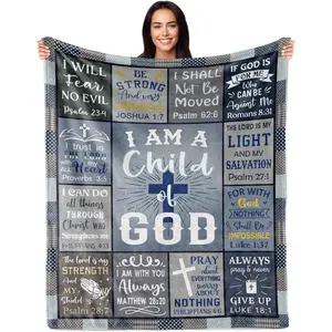 Baptism Gifts for Boys, Christian Gifts for Men, Religious Gifts for Men Women, Catholic Gifts for Priest, Baptismal Gifts, Faith Based Gifts for Christian, Bible Verse GiftsBlanket