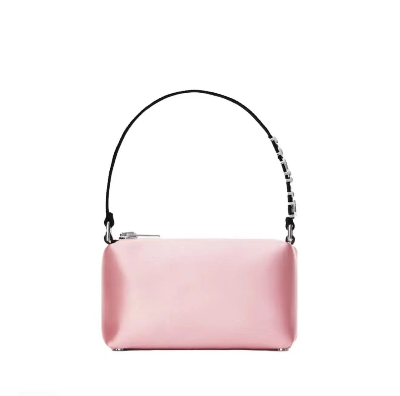 Pre-owned Alexander Wang King Pink Satin Underarm Handbag with Rhinestone Closure, Very Good Condition (2603681)