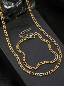Unisex Hip-Hop Style Chain Necklace and Bracelet Set, Perfect for Daily Wear, Commuting, Parties, Fashion Casual Gift