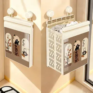 No Drill Wall Mount Laundry Basket - Foldable & Removable Dirty Clothes Hamper for Small Apartments