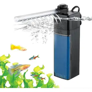 Internal Fish  Filter,  Adjustable Water Flow Submersible Aquarium Filter Pump for 5~10 Gallon Freshwater Saltwater, 2 Mode Aeration & Rainfall, TE-100(50GPH)
