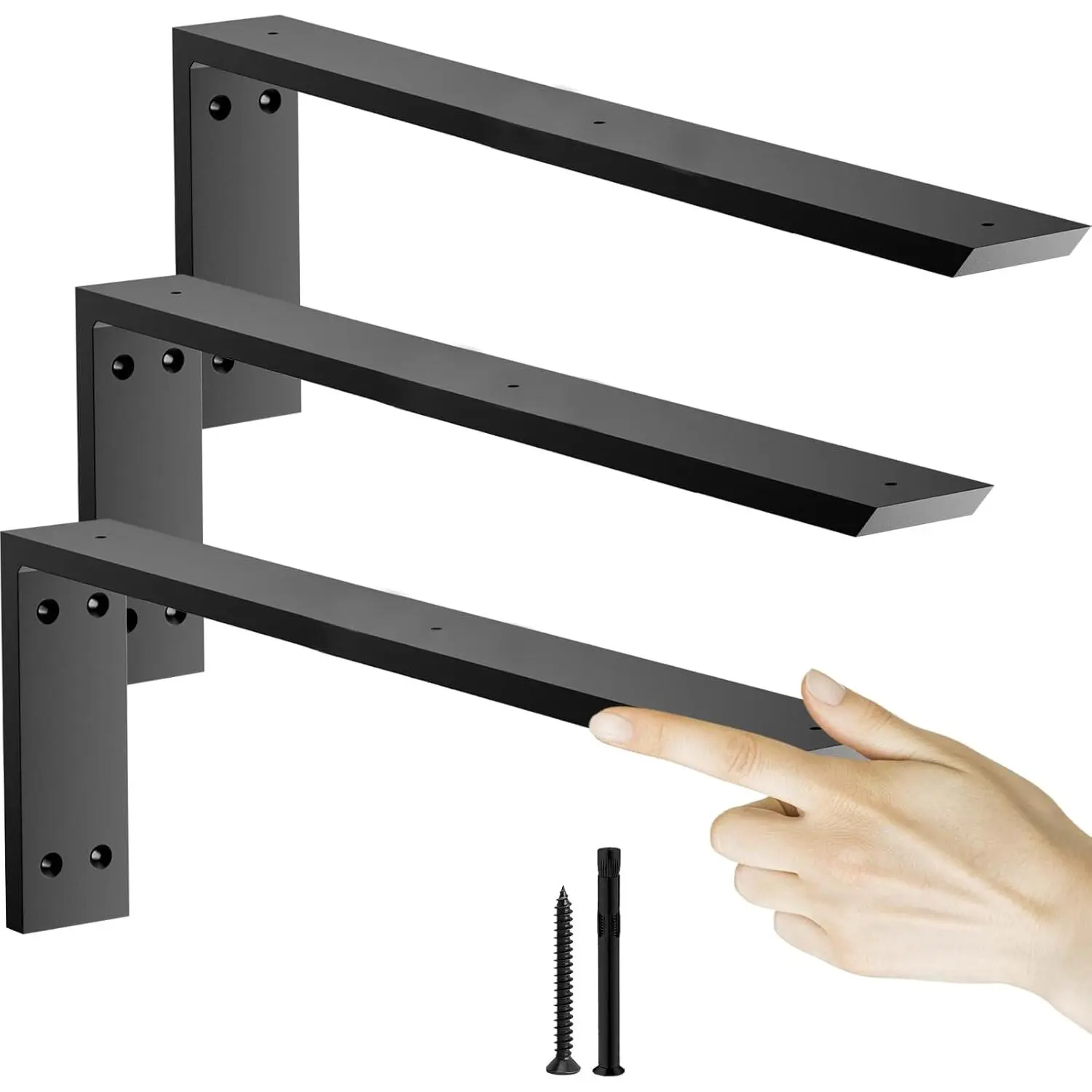 Countertop Support Bracket 20 inch 3 Pack (3/8" Thick), Heavy Duty Granite Countertop Brackets 20"x8"x2.5",Shelf L Bracket Mantel Corbels for Quartz,,Concrete and Laminate Countertops