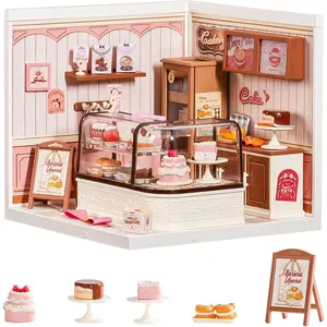 Super Creator Kits Tasty Cake Shop, Tiny House Building Blocks for Little Dolls, DIY Plastic Mini House Model Building Kits for Teens Aged 14+, DIY Crafts/Hobbies for Adults (Tasty Cake Shop)