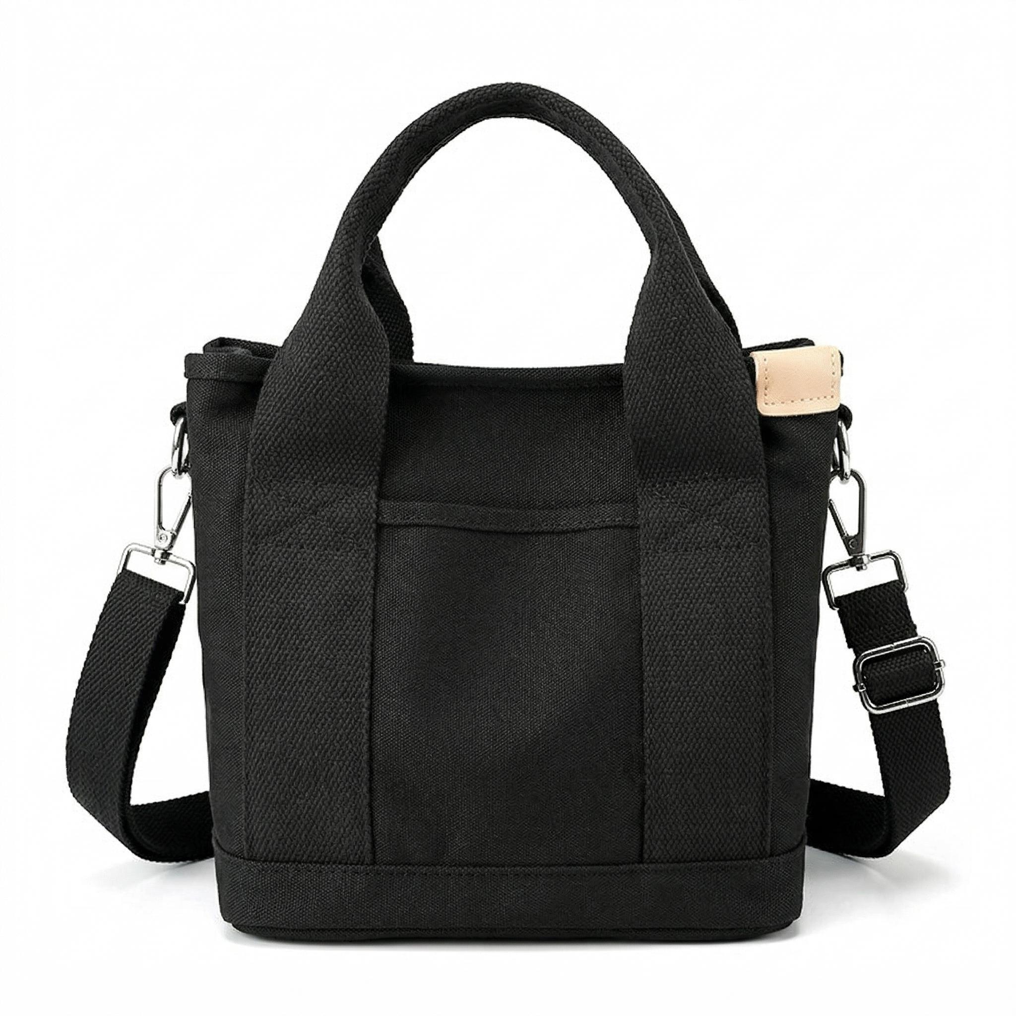 Canvas Tote Bag with Multi-Pockets, Zipper Crossbody Handbag for Women, Versatile Shoulder Purse for Daily Travel & Work, Compact Organizer Satchel