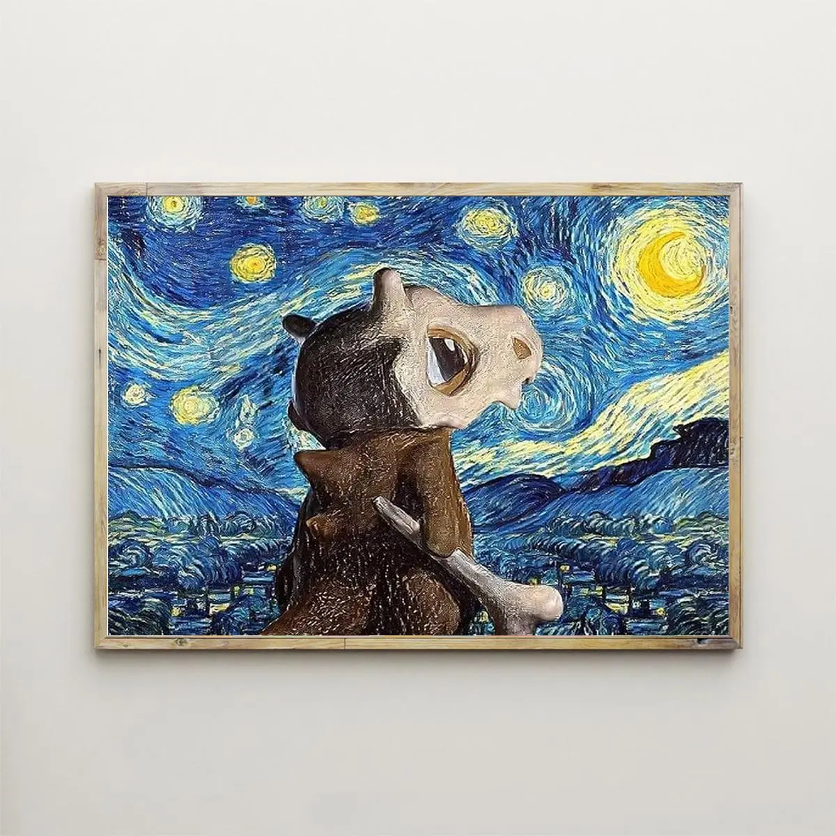 Cubone Under Starry Sky Pok?on Poster,Home Decor, Wall Art, NO FRAME