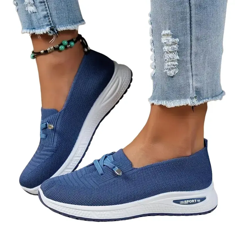 OFIREND | Women's Knit No-Tie Walking Shoes, Breathable Soft Sole Non-Slip Slip-On Casual Sneakers for Commute & Daily Errands