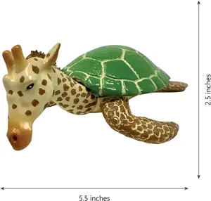 Randimals Animal Figurine Toy Giraffe & Turtle Hybrid Realistic Animal Toys - Unique Mix of Safari Toys & Farm Animals Small Figurines - Girtle Mini Animal Figures for Kids & Kidults