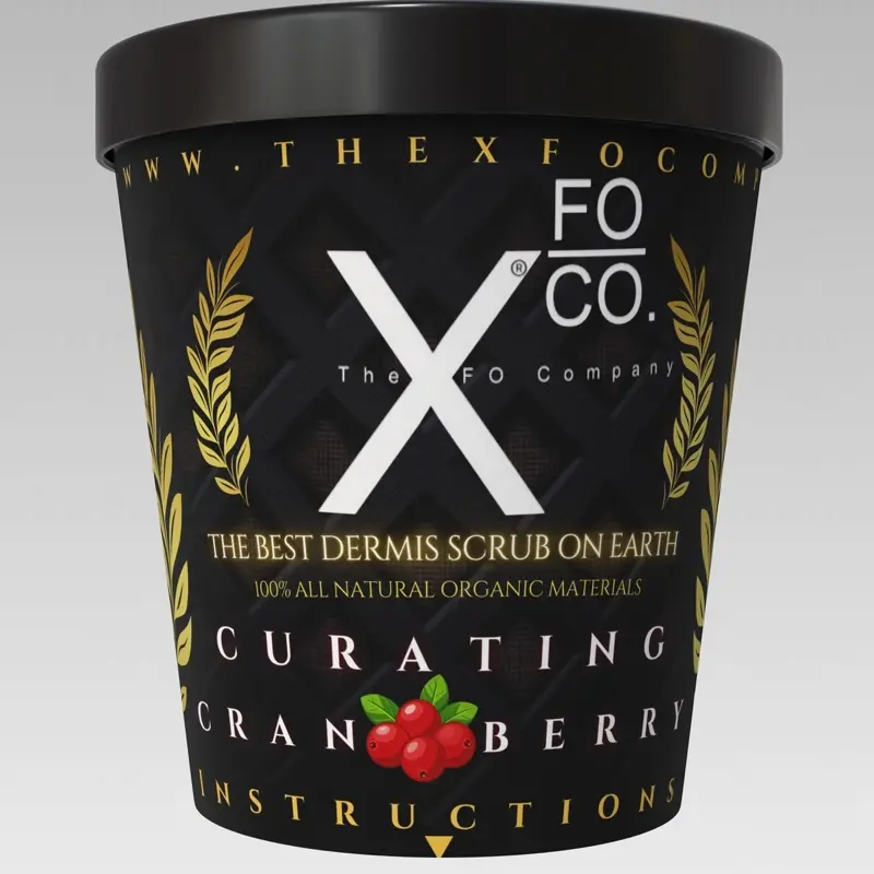 CURATING CRANBERRY  - THE XFO CO. Hydro Nano Luxury Dermis Scrub 100% Organic Deep Cleansing & Hydration with Raw Cane Sugar Base, Wheat Protein & Nano-Hydration Technology