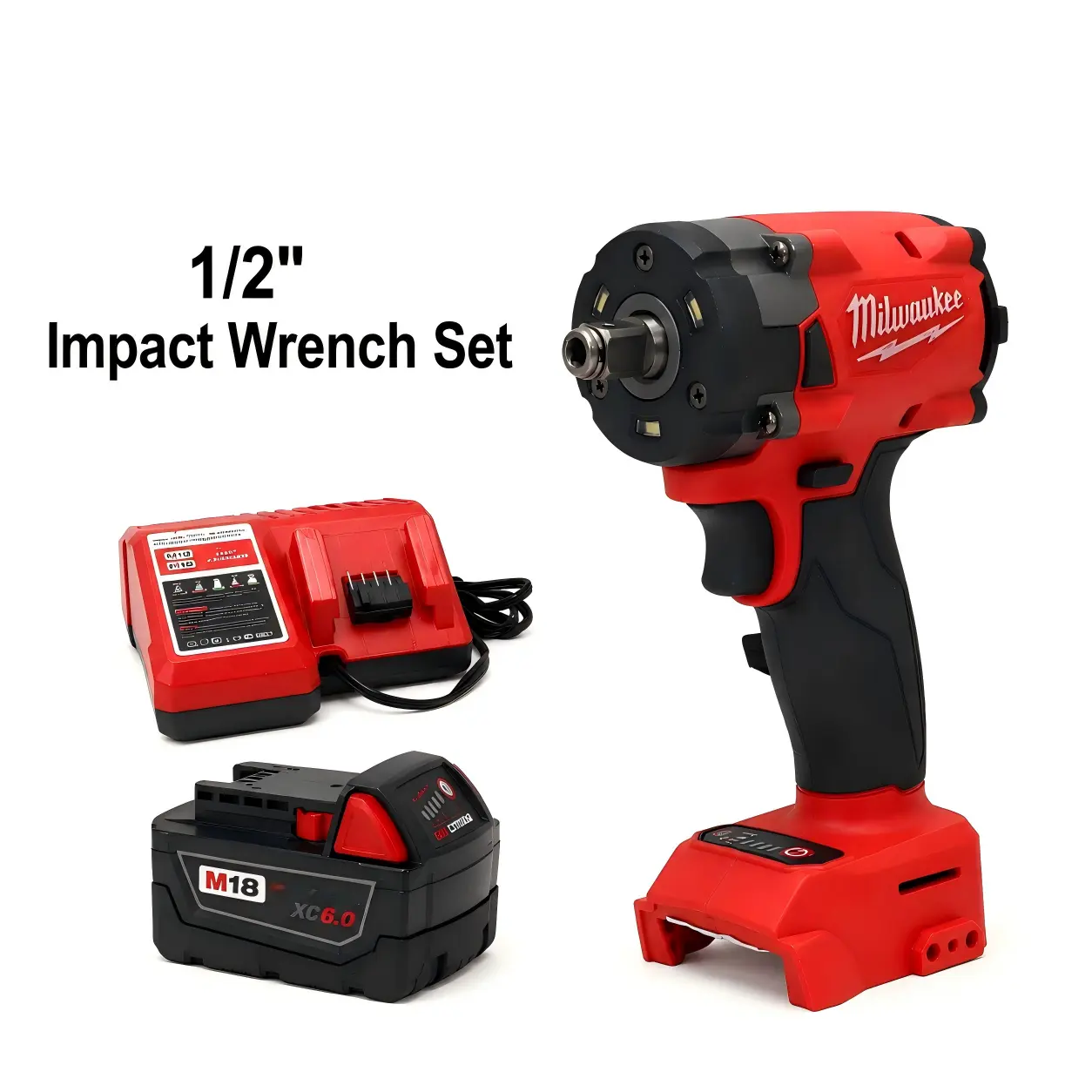 Milwaukee M18 FIW212 Impact Tool - 300Nm Max Torque, 3500 Blows/Minute, Multi-Functional Hand Tool for Fastening & Assembly Work with Serrated Pink Pocket Knife, Home Decor Release Plug, Unique Gift