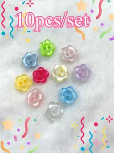 10pcs Colorful Pearl Small Flower Buttons, Sewing Fabric DIY Buttons, Handmade Craft Supplies, Crochet Accessories, Small Buttons