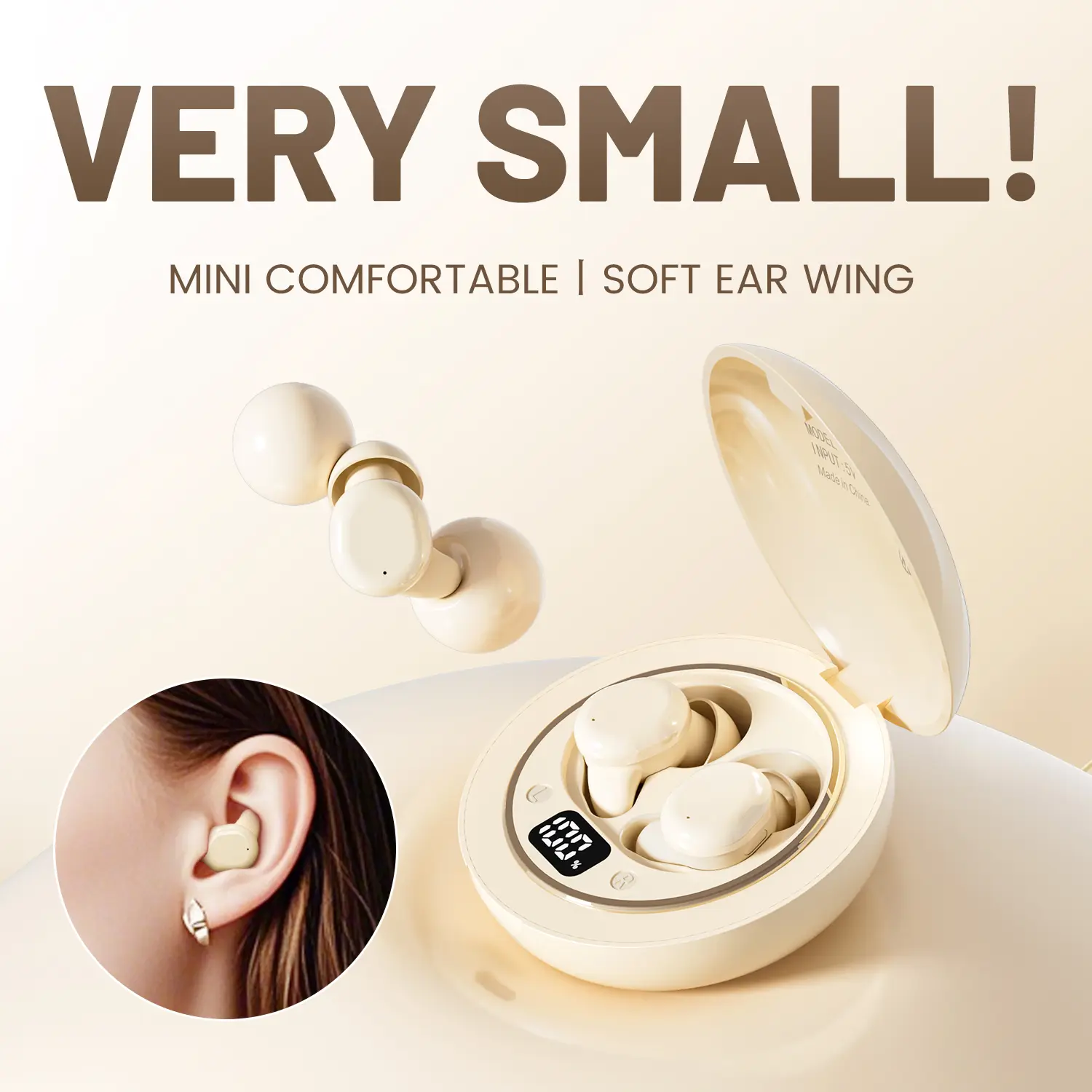 INSONIXN Mini Invisible Wireless Bluetooth 6.0 Noise-Reducing In-Ear Earplugs for Side Sleepers with Small Ears, Ideal for Sleep, Sports, Work