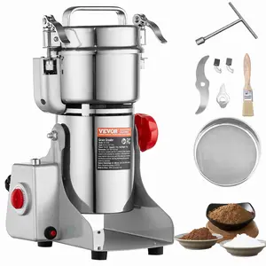 VEVOR 300g Electric Grain Mill Grinder, High Speed 1500W Commercial Spice Grinders, Stainless Steel Pulverizer Powder Machine, for Dry Grains Spices Cereals Coffee Corn Pepper, Swing Type