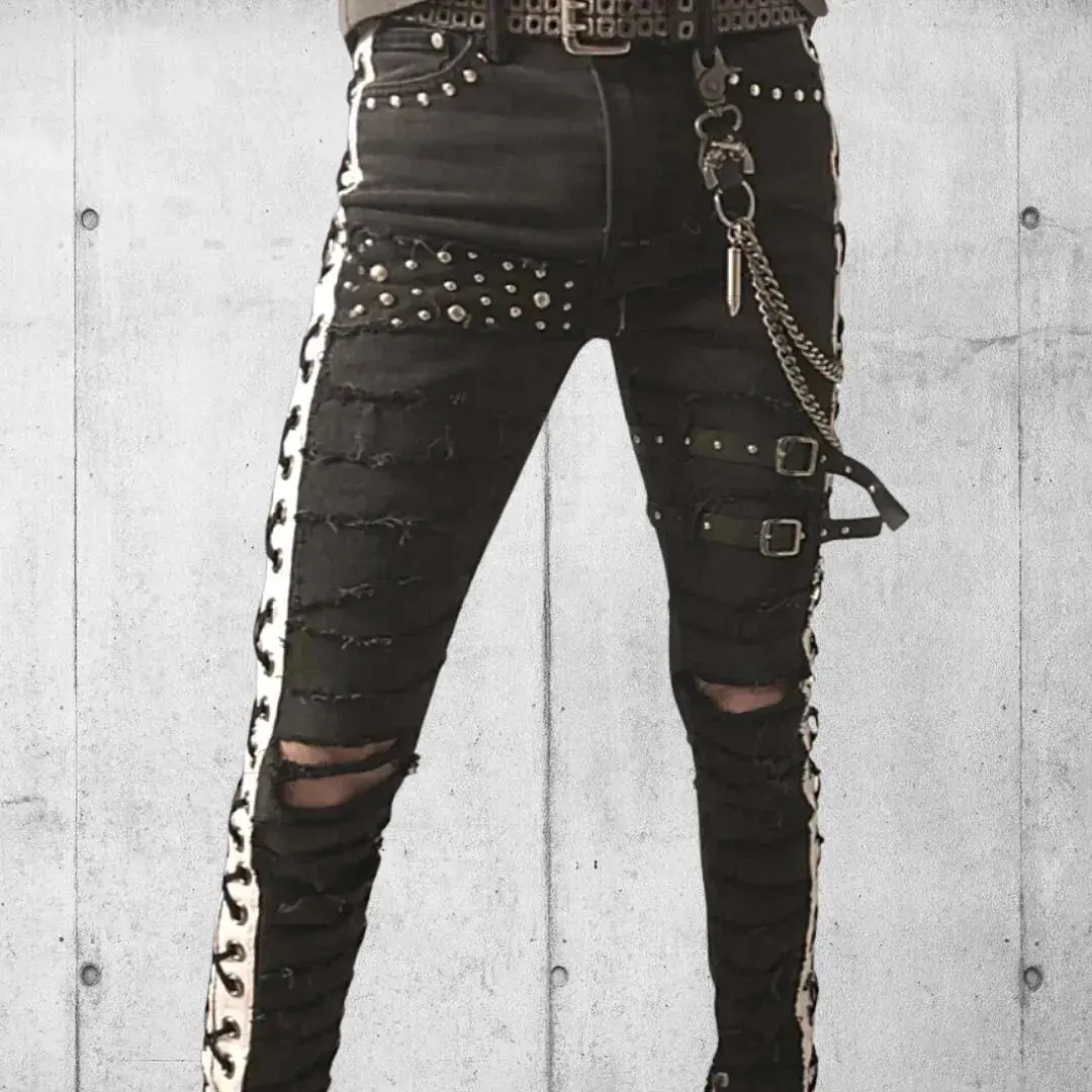 Blackout Gothic Punk Rocker Jeans