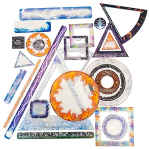 Guilt Free Gaming Spell Effects Template Set for D&D 5e - 25 Piece Acrylic Markers for AOE Spells - DND Pathfinder TTRPG
