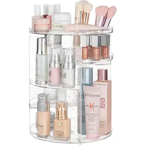 HBlife 360 Rotating Makeup Organizer Adjustable Carousel Large Capacity Revolving Perfume Organizer