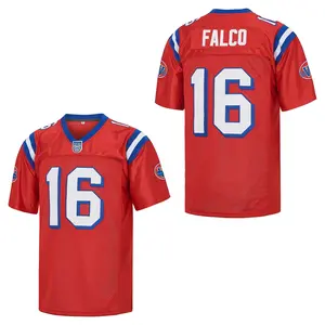 Men’s#16 Retro Football Jersey, Red & White 2-Tone Options, Breathable Mesh Sports Uniform for Game Day & Streetwear