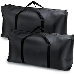 2Pcs Extra Large Moving Bags Packing Bags Storage Totes for Space Saving Moving Storage (Black)