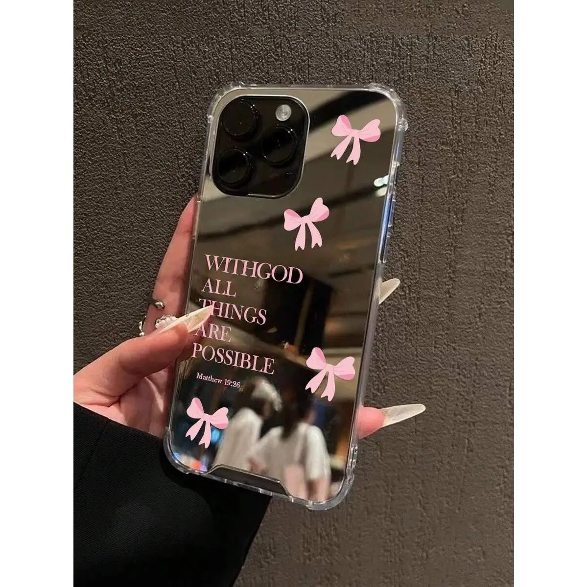 Bowknot Heart Cute Pattern Mirror Phone Case for iPhone 17 Pro Max,16 Plus,15,14,13,12,11 Plus - Anti-Fall Sleeve Casing for Smartphone,Cellphone,Handheld Devices - Shockproof,Anti-Stain,Durable,Lightweight,Matte Texture,Elegant Luxury New Year Gift, Prot