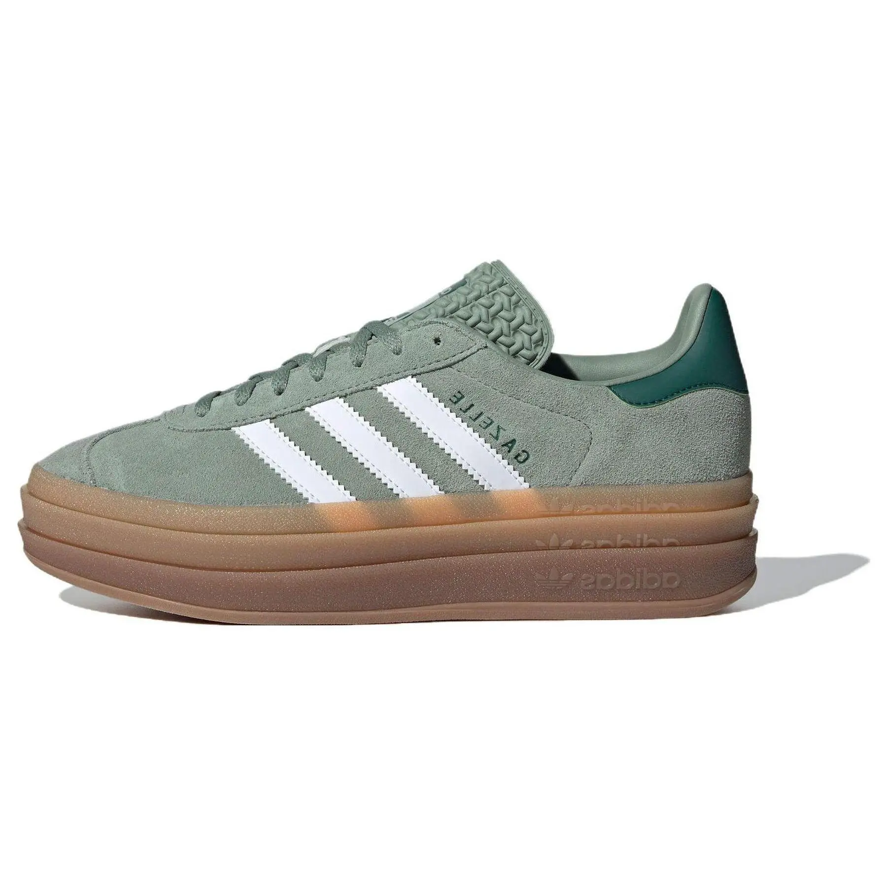 Gazelle Bold Women's Low Top Platform Sneakers, Casual Everyday Shoes with Gum Sole in Silver Green, Style ID6998, All Seasons, Bold Silver Green Gum, No Heel, Bold Look, Casual Wear