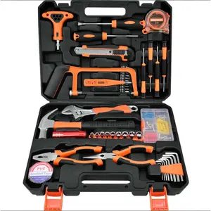 169 Piece Tool Set  Comprehensive Household Hardware Kit - Durable Carbon Steel Manual Toolkit for DIY Projects and Home Repairs - Ideal for Handymen and Homeowners