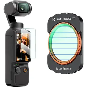 K&F CONCEPT Blue Streak Filter Compatible with DJI Osmo Pocket 3, Anamorphic Flare Special Effects Lens Filter