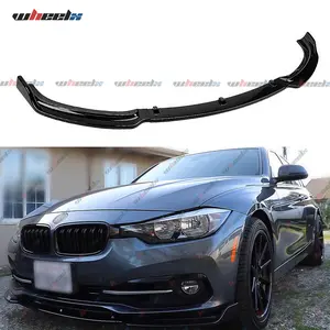 2012-2015 BMW 3 Series F30/F32/F35  Base Model Only - 3-Piece Front Bumper Spoiler Kit , Glossy Black ABS Material, High-Performance Custom Design, Car Part