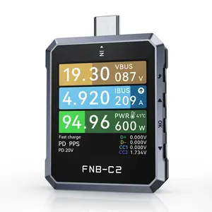 FNIRSI FNB-C2 Digital Voltmeter Ammeter Type-C Fast Charge Detection Trigger 240W Max Power Meter Capacity Ripple Measurement fathersdaygift