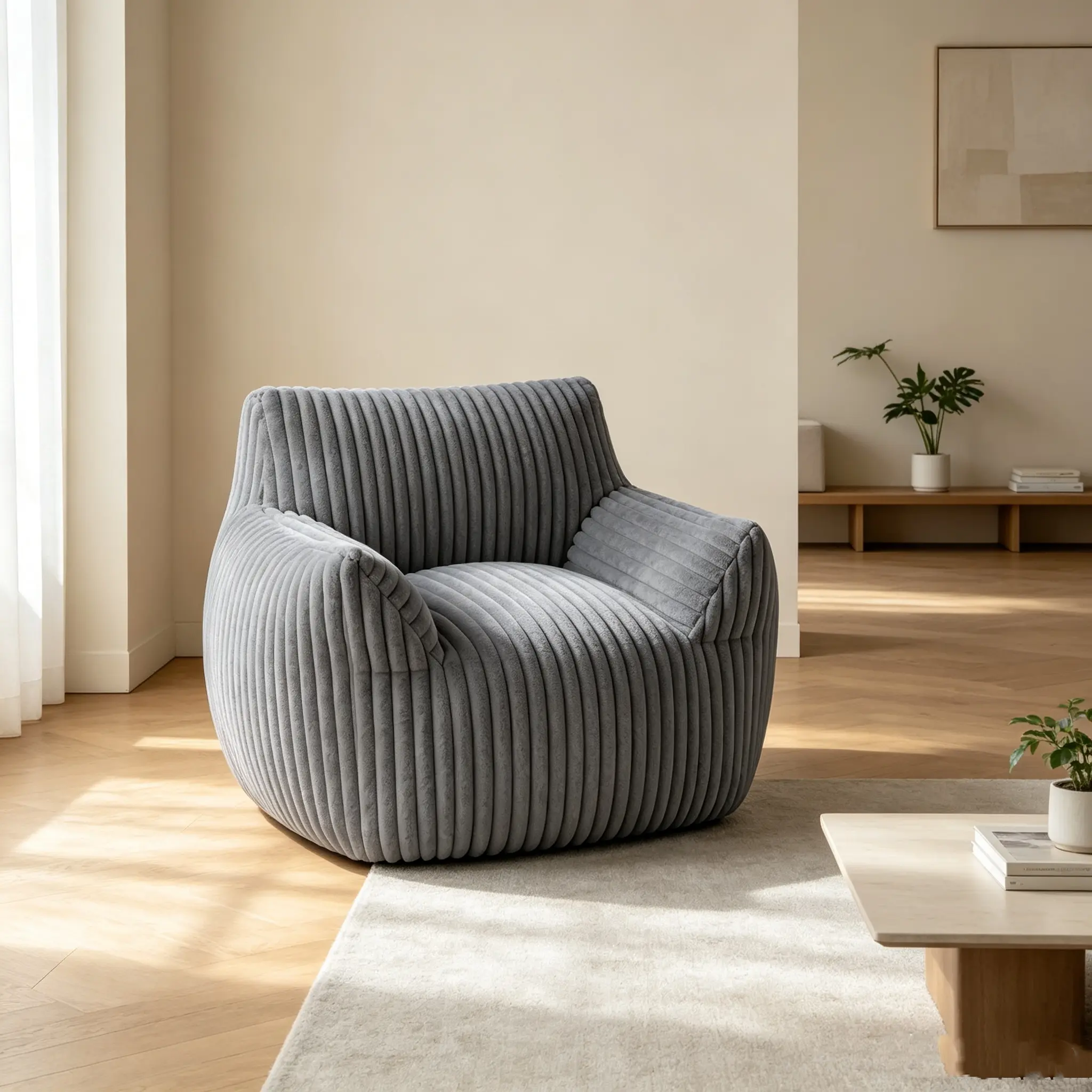 Oversized Bean Bag Chair Lounger – Cozy Foam Filled Sofa for Adults, Soft Corduroy Reading & Gaming Chair, Dorm Room Essentials
