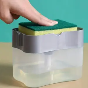Upgrade Your Kitchen Sink with this Stylish Metallic Silvery Dish Soap Dispenser Pump & Sponge Holder - 0.37lb