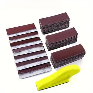 Micro grinding machine kit, suitable for small projects, with a fine handle grinding tool equipped with sandpaper, suitable for DIY products, wood, polishing in narrow spaces, self-adhesive backing polishing pad, grinding blocks.