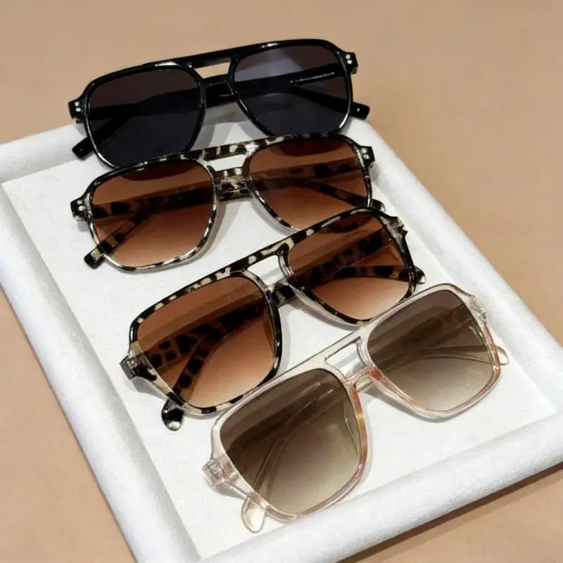 4-Pack Unisex Y2K Fashionable Aviator Sunglasses | Stylish Casual Sunglasses for Daily Use, Outdoor Activities & Screen Light Protection, Durable Oversized Cat Eye Sunglasses for Effortless Everyday Styling
