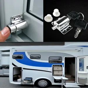 Secure Your Home with this 1pc White Sliding Patio Door Lock - Includes Key for Added Security!